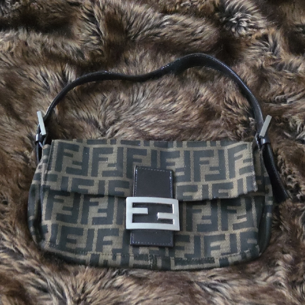 'In The Style Of' Fendi Black and Brown Monogram Shoulder Bag